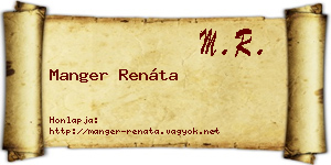 Manger Renáta névjegykártya