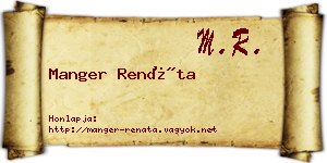 Manger Renáta névjegykártya